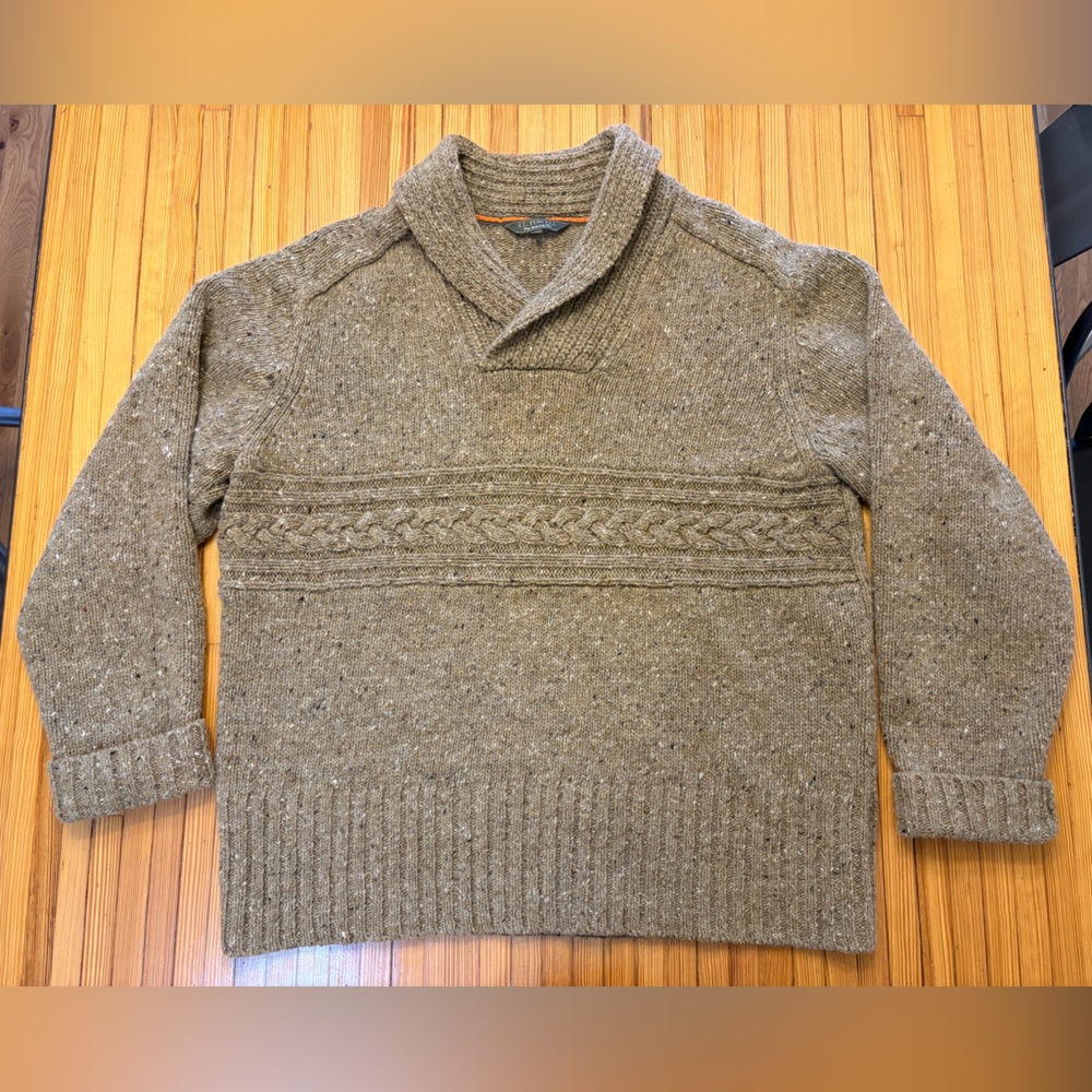 J.L. Powell Shawl Collar Sweater (100% Wool) (XL)